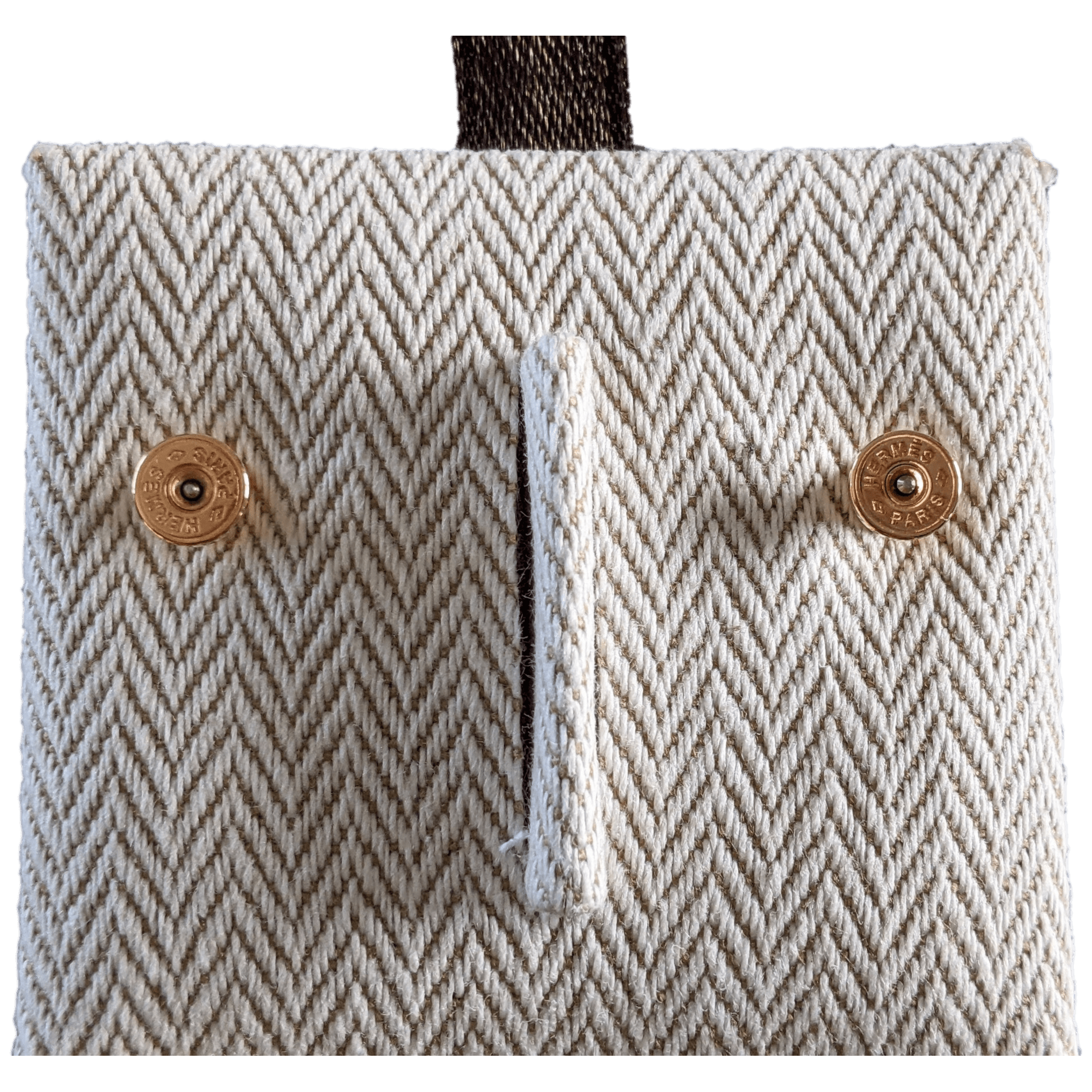 HERMES MINI POP H Marron Glacé & Pink Gold Pierced Earrings