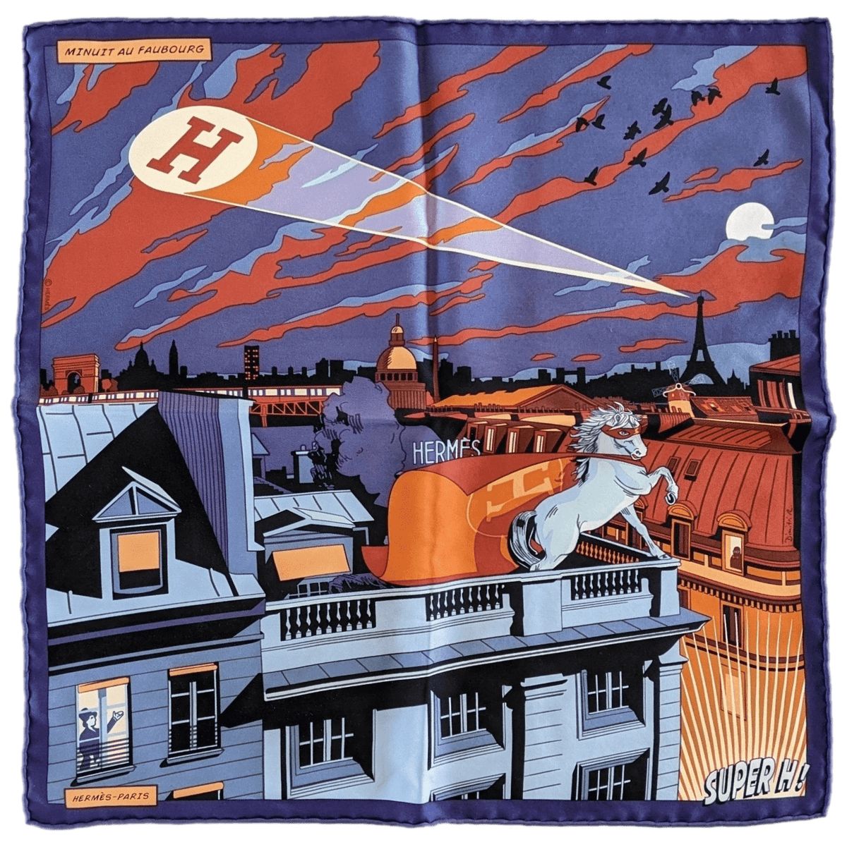 HERMES カレ70 MINUIT AU FAUBOURG Hermès Minuit au Faubourg 70