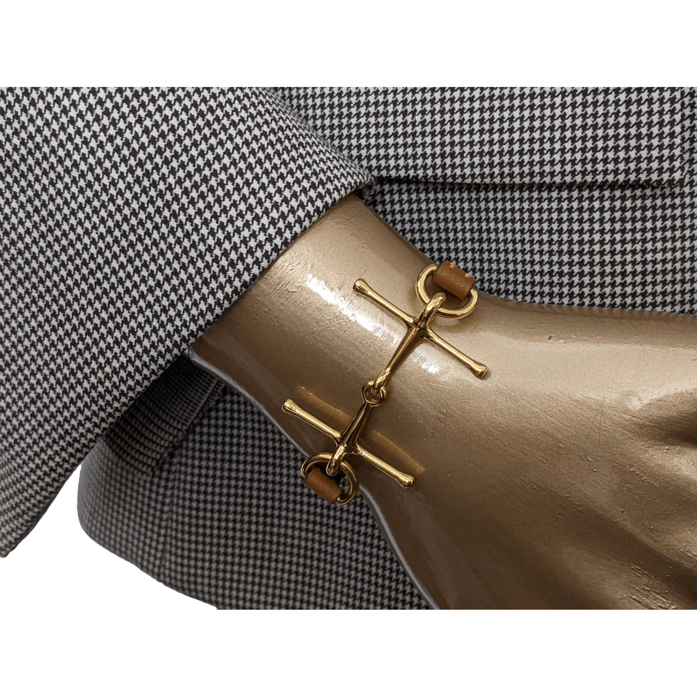 HERMES MORS H Gold Calfskin/Plated Gold Bracelet T1