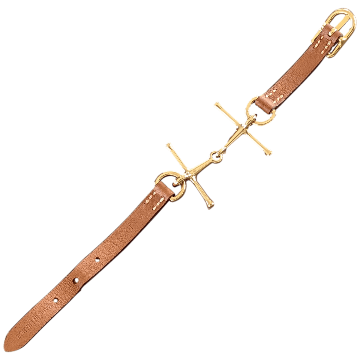 HERMES MORS H Gold Calfskin/Plated Gold Bracelet T1