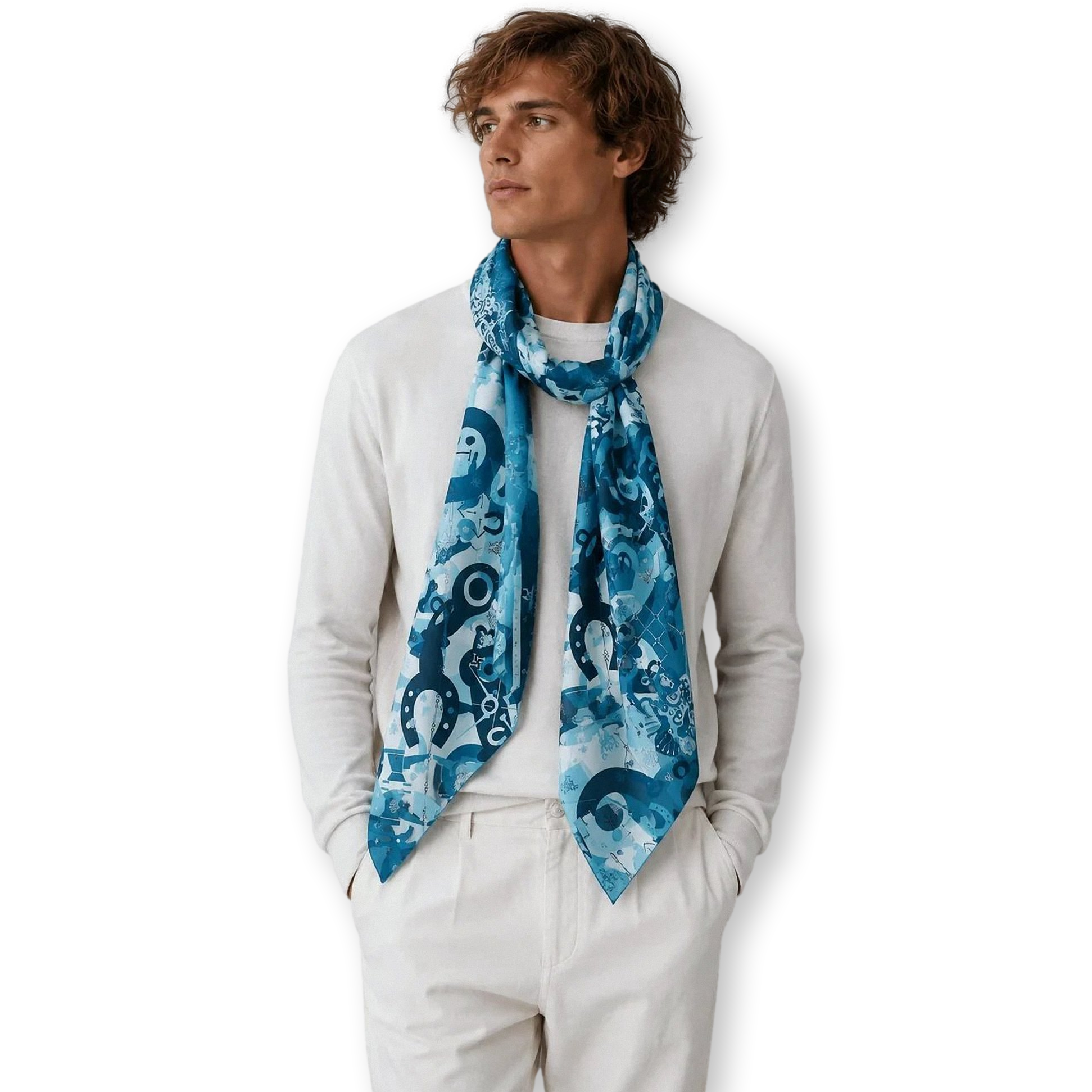 HERMES Mr Farrier Twill Douceur Shawl 140