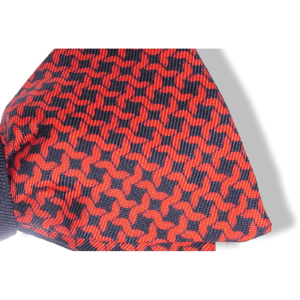Hermes Navy Red LINKS Bow Tie Adjustable Size, New! - poupishop