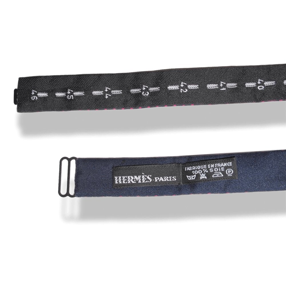 Hermes Navy Red PROPELLER Bow Tie Adjustable Size, New! - poupishop