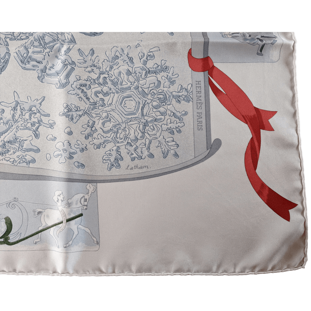 HERMES NEIGE D'ANTAN MEGEVE Specia Issue Twill Scarf 90 x 90 cm