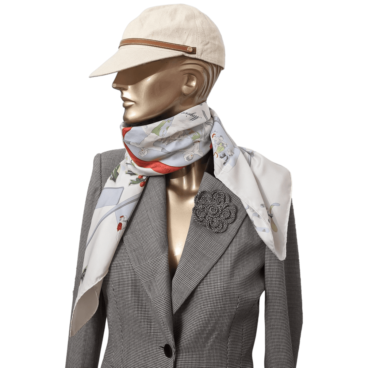 HERMES NEIGE D'ANTAN MEGEVE Specia Issue Twill Scarf 90 x 90 cm