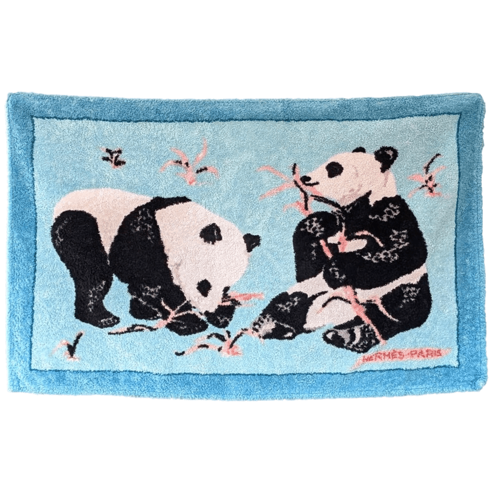 HERMES Pandas Cotton Terry Bath Mat PM 90 x 60 cm