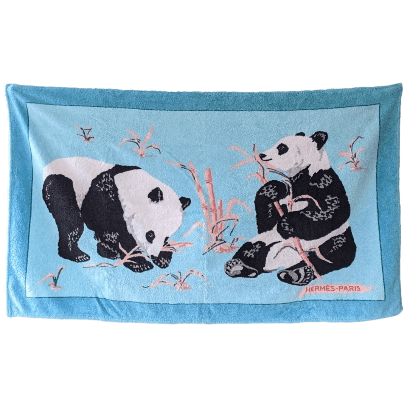 HERMES Pandas Tapis de Plage Terry Beach Towel 90 x 150 cm
