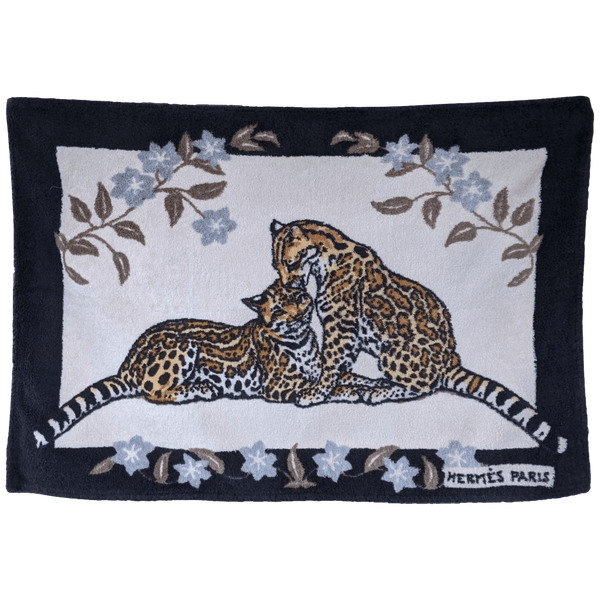 HERMES PANTHER Cotton Terry Beach Towel PM 60 x 90 cm