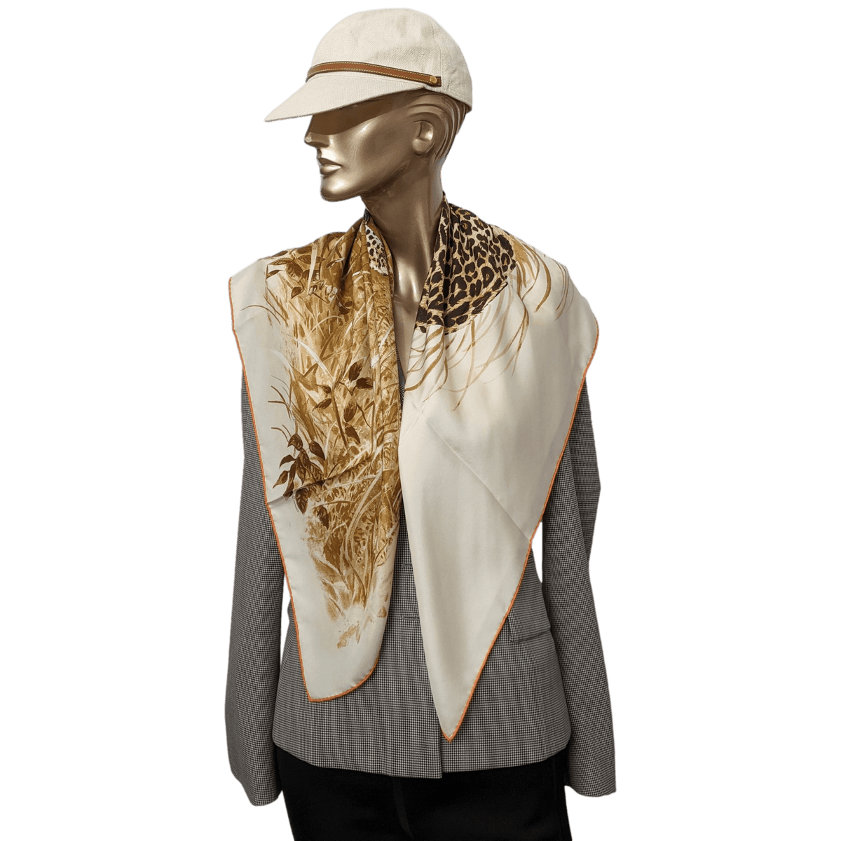 HERMES PANTHERA PARDUS 2016 Orange/White by Robert Dallet Twill 90 x 90 cm, Box!