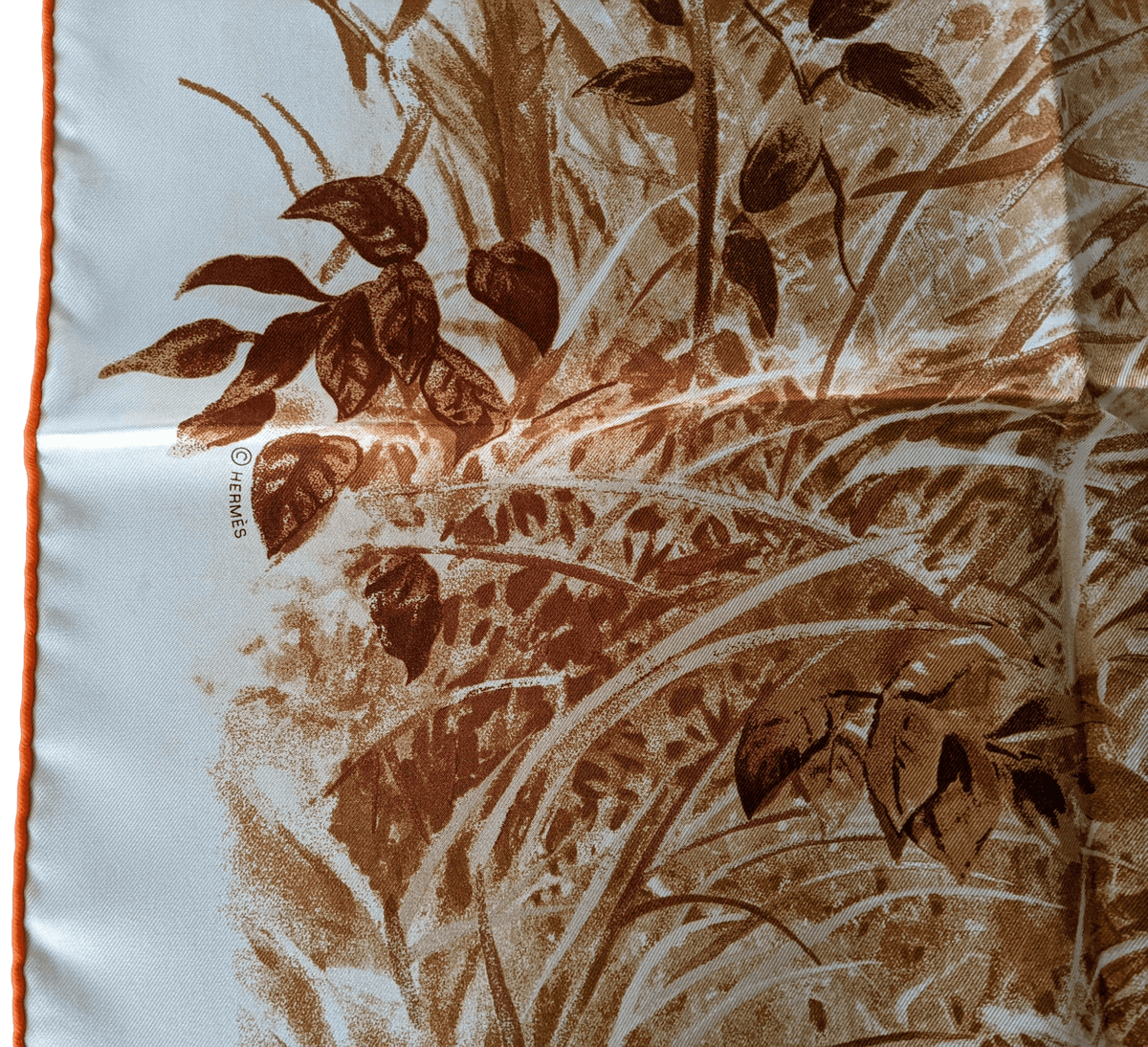 HERMES PANTHERA PARDUS 2016 Orange/White by Robert Dallet Twill 90 x 90 cm, Box!