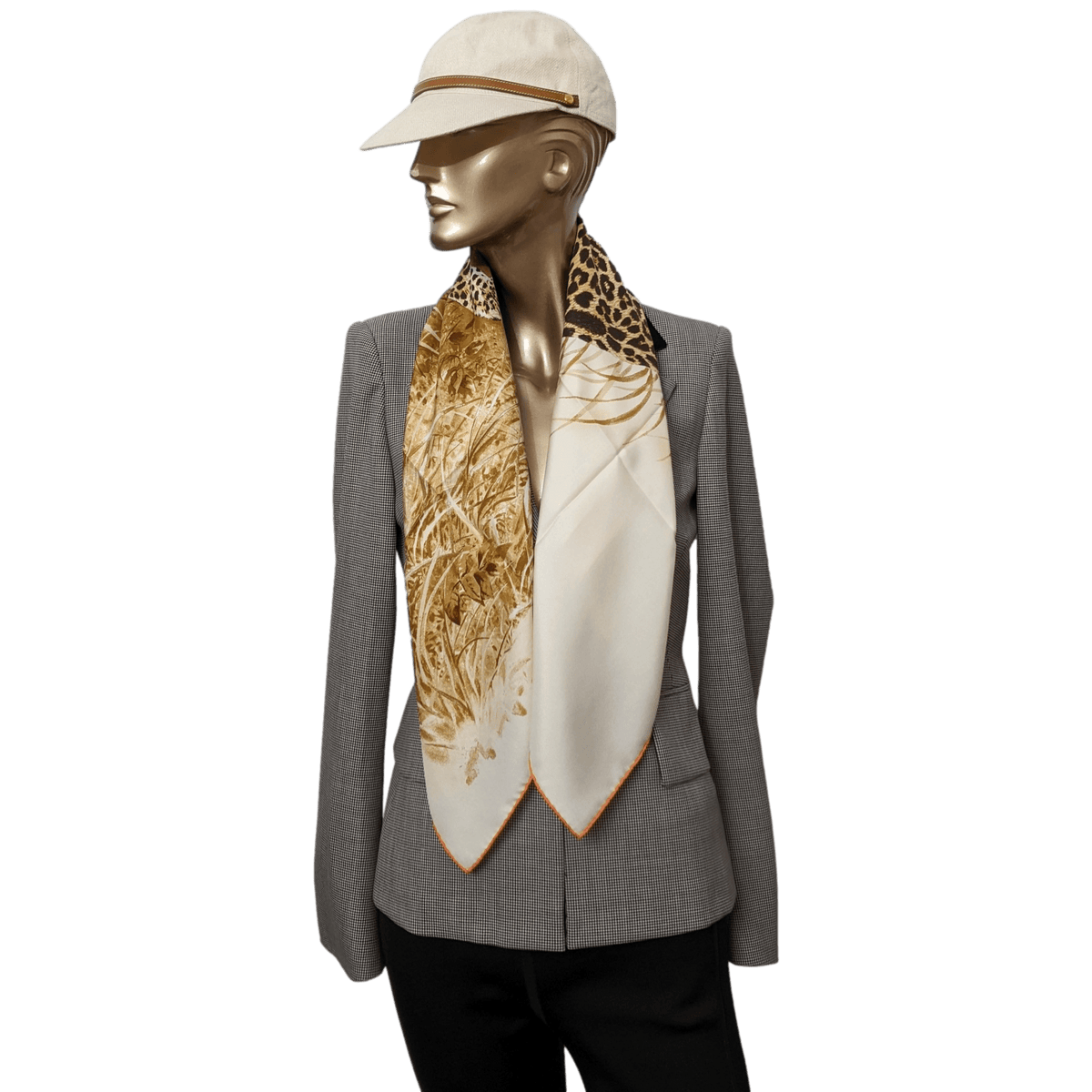 HERMES PANTHERA PARDUS 2016 Orange/White by Robert Dallet Twill 90 x 90 cm, Box!