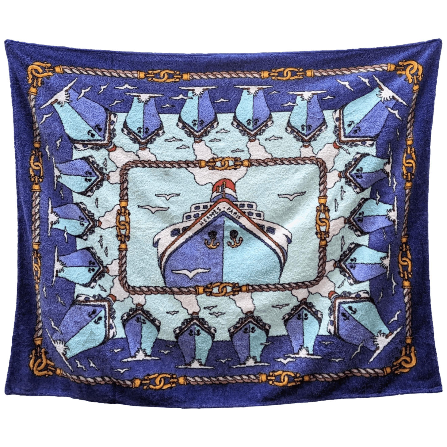HERMES PAQUEBOT Vintage Terry Beach Towel XXL 150 x 220 cm