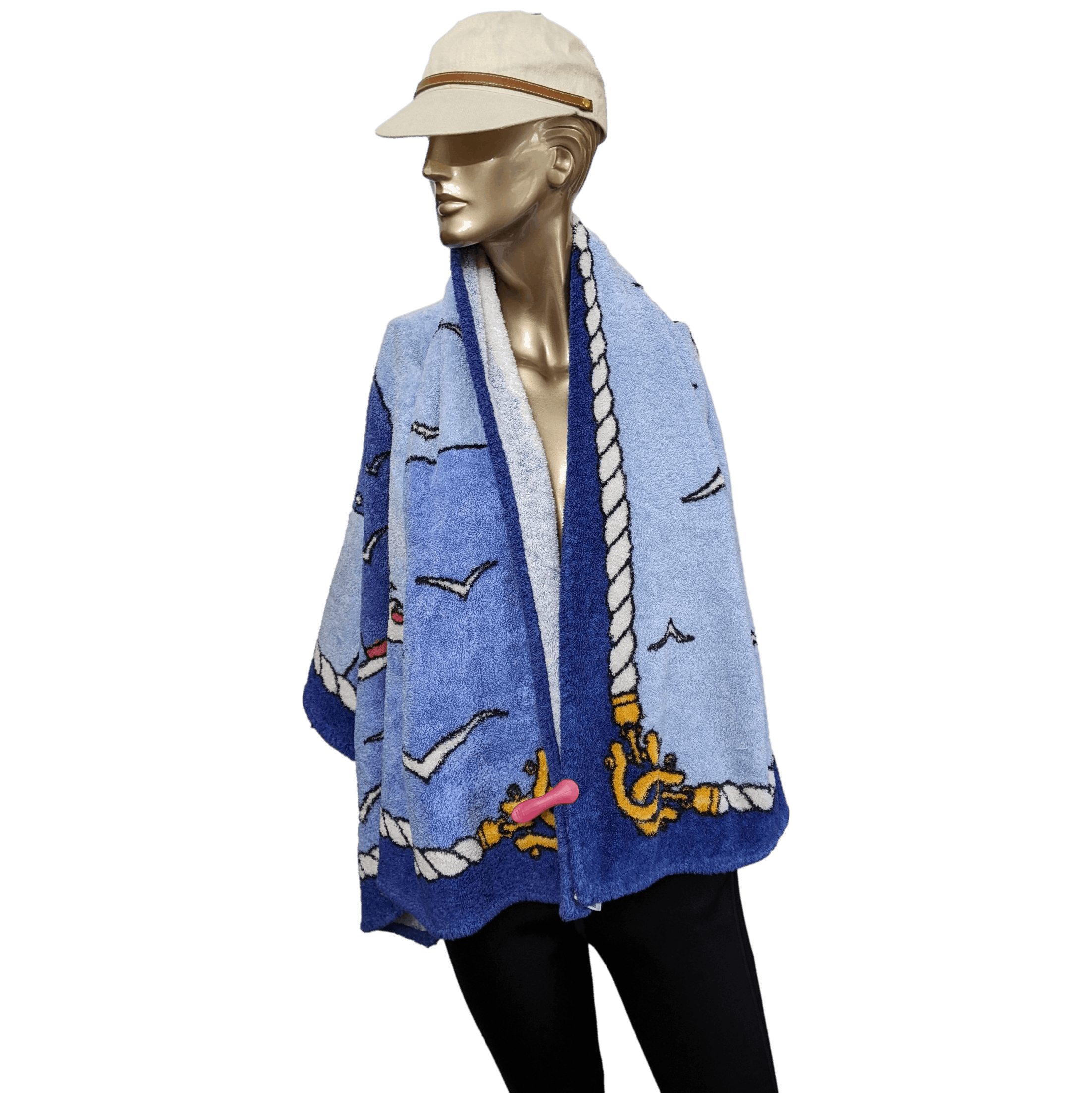 HERMES Blue Cruise Paquebot Ship Terry Towel 90 x 150 cm