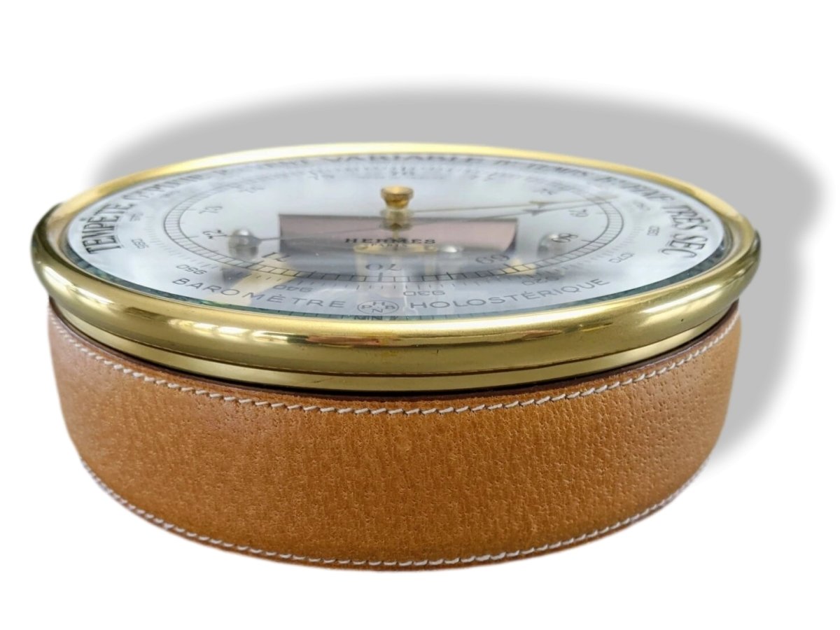 HERMES Paris by Naudet - Dourde Luxury Pecari Holosteric Barometer 16,5 cm NWT, Rare!. - poupishop