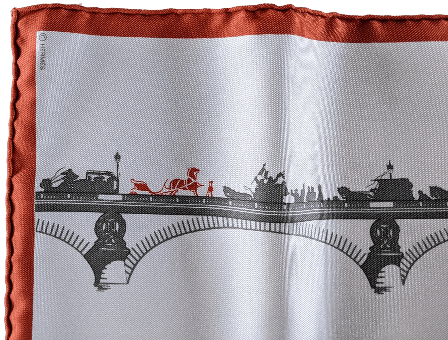 HERMES PARIS IN THE AIR - PONT DE PARIS 2006 Special Issue Twill Gavroche 45 x 45 cm