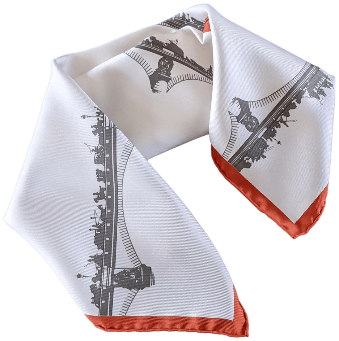 HERMES PARIS IN THE AIR - PONT DE PARIS 2006 Special Issue Twill Gavroche 45 x 45 cm