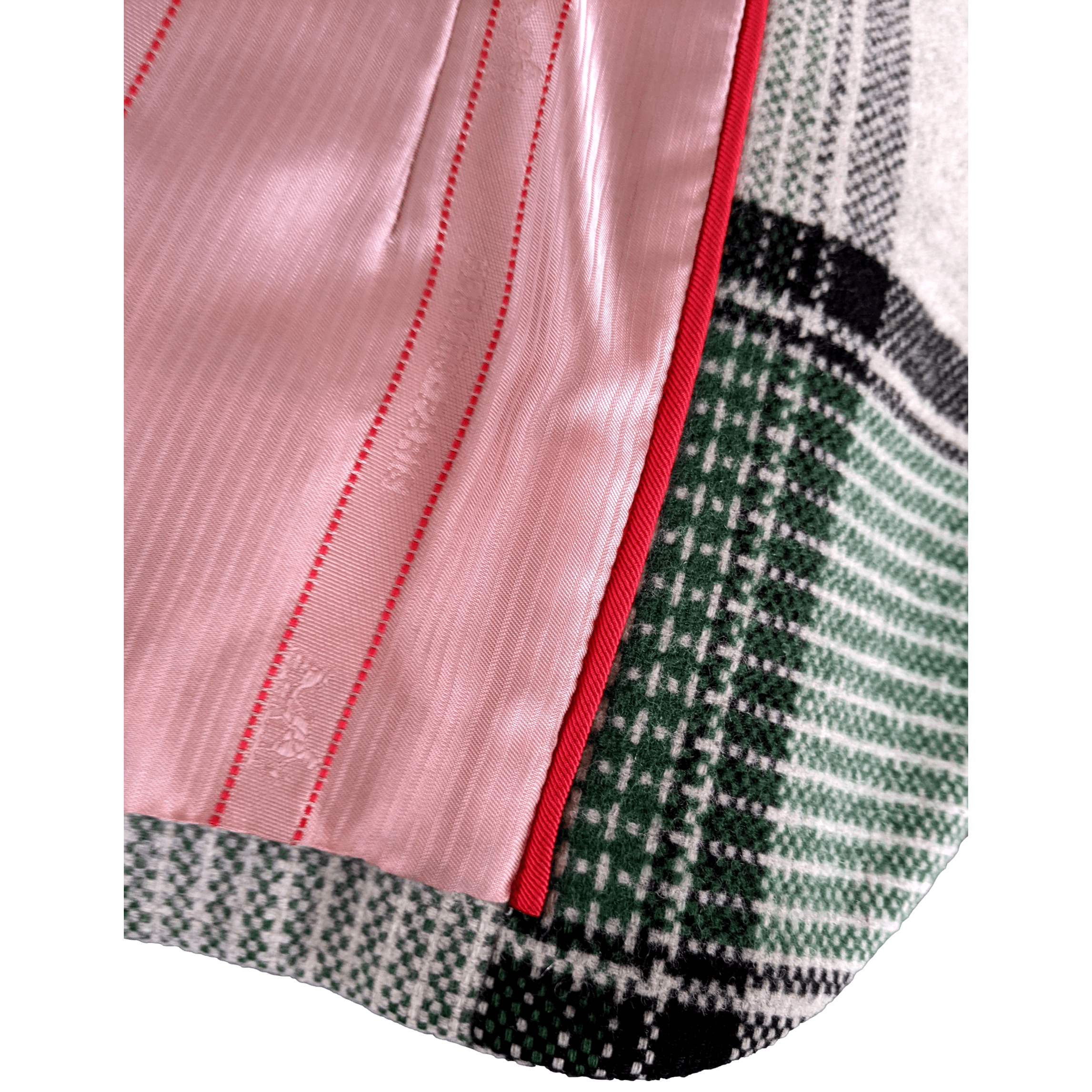 HERMES PEGASUS Women's Vintage Wool/Lambskin Tartan Plaid jacket F44