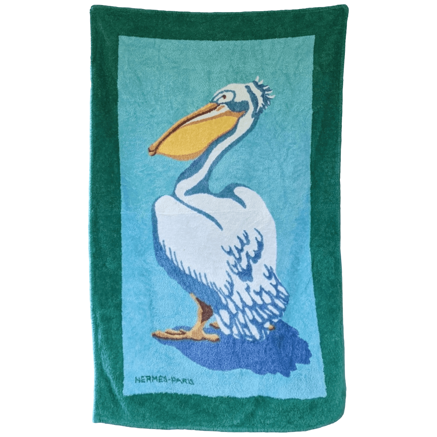 HERMES PELICAN Terry Beach Towel 90 x 150 cm