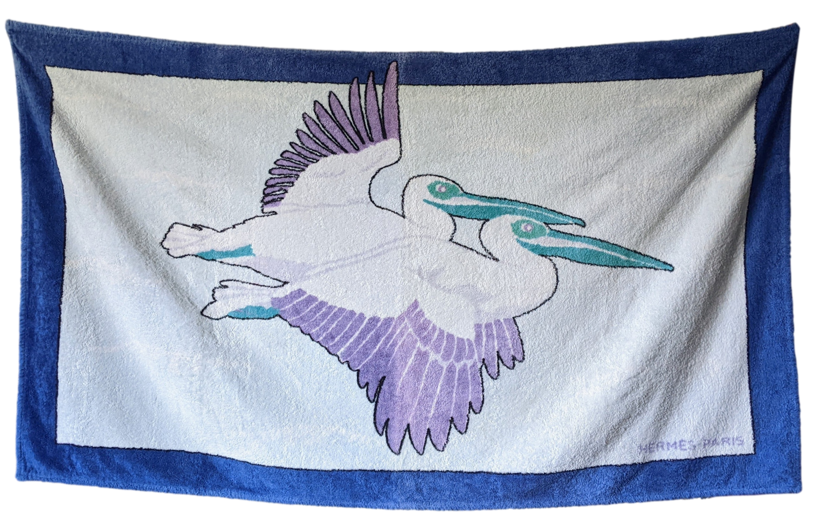 HERMES BB PHOQUE Terry Beach Towel 90 x 150 cm