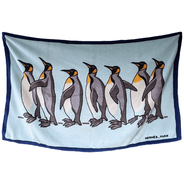 HERMES Pinguins Beach Towel - Drap de Plage 90 x 150 cm
