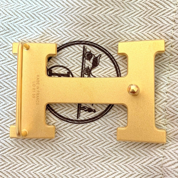 Hermes Plated Gold Calandre STRIEE Buckle H 32mm, New! - poupishop
