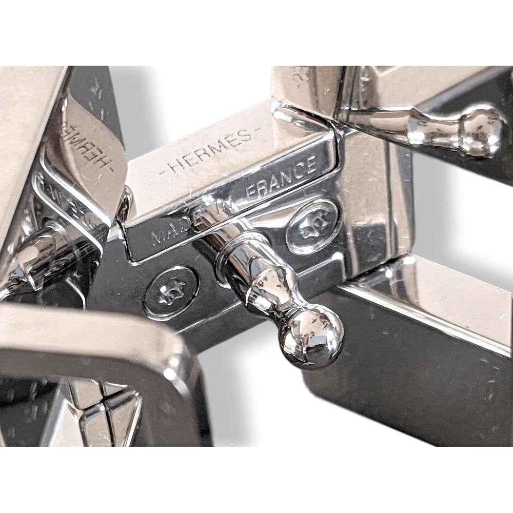Hermes Plated silver and Palladium ARTICULEE Belt Buckle 32 mm, New with Pouch! - poupishop