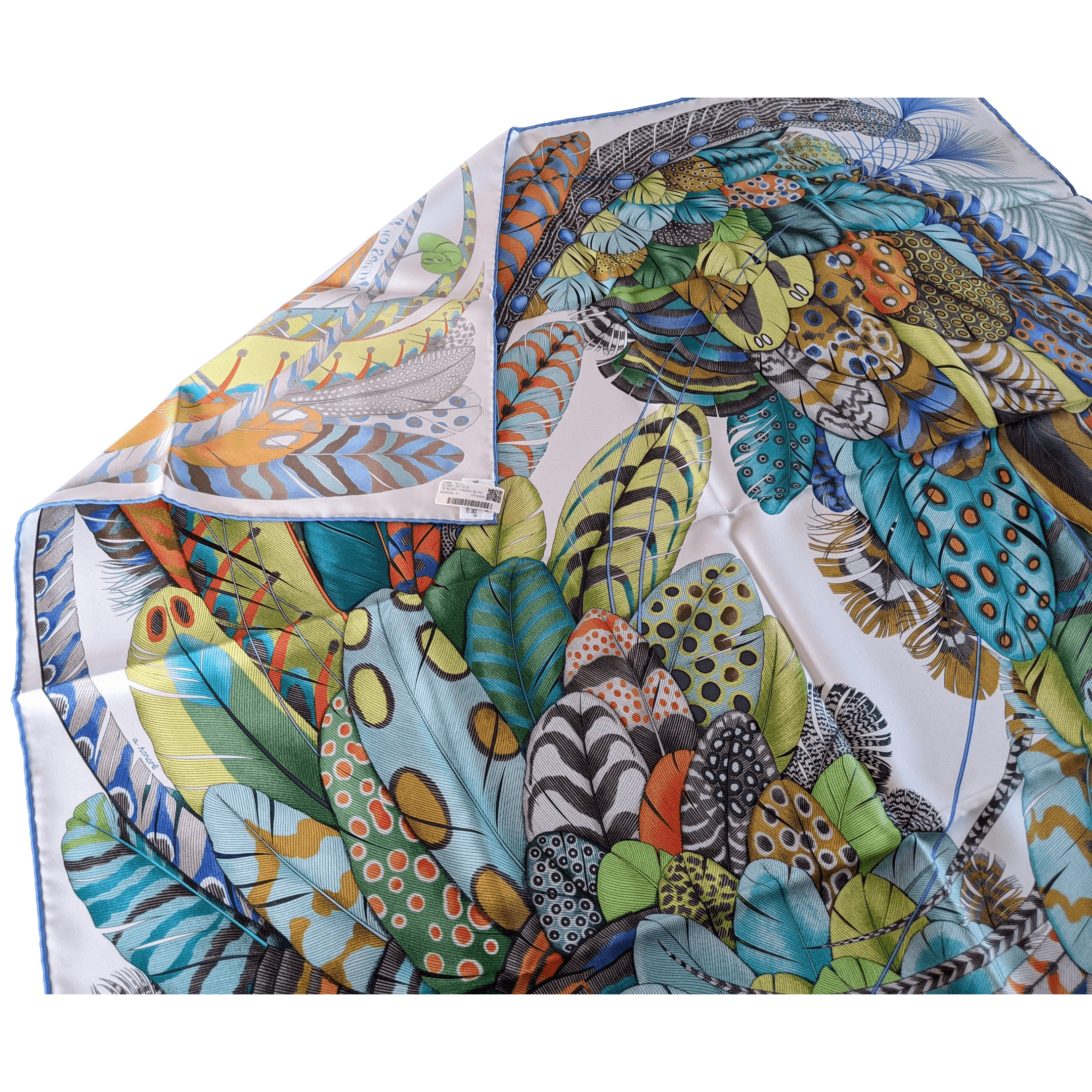 HERMES 2020 Plumes en Fete Twill Silk Scarf 90 x 90 cm