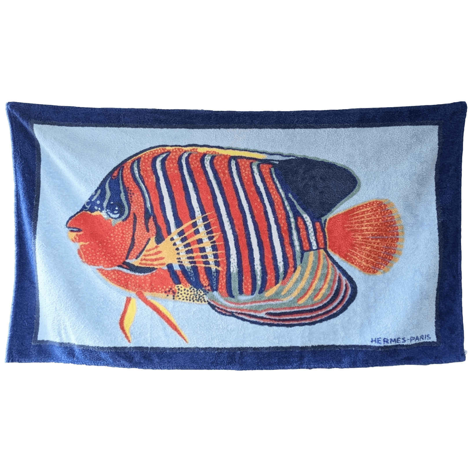 HERMES Poisson Tapis de Plage Terry Beach Towel 90 x 150 cm