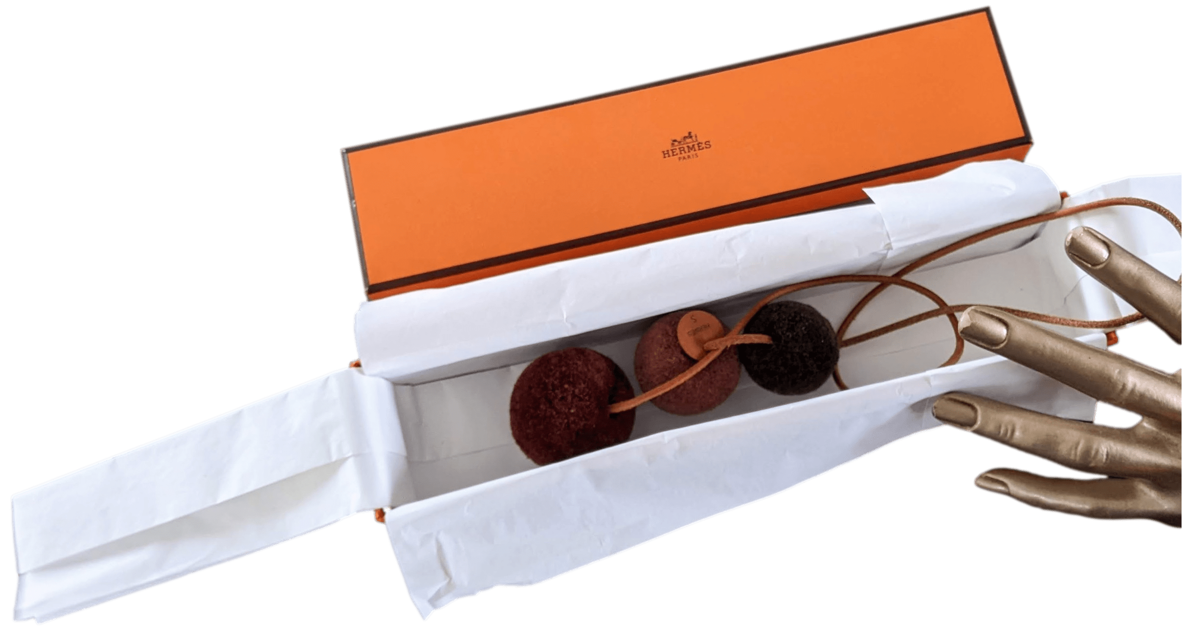 HERMES WOOL POMPONS Bag Charm in Box!