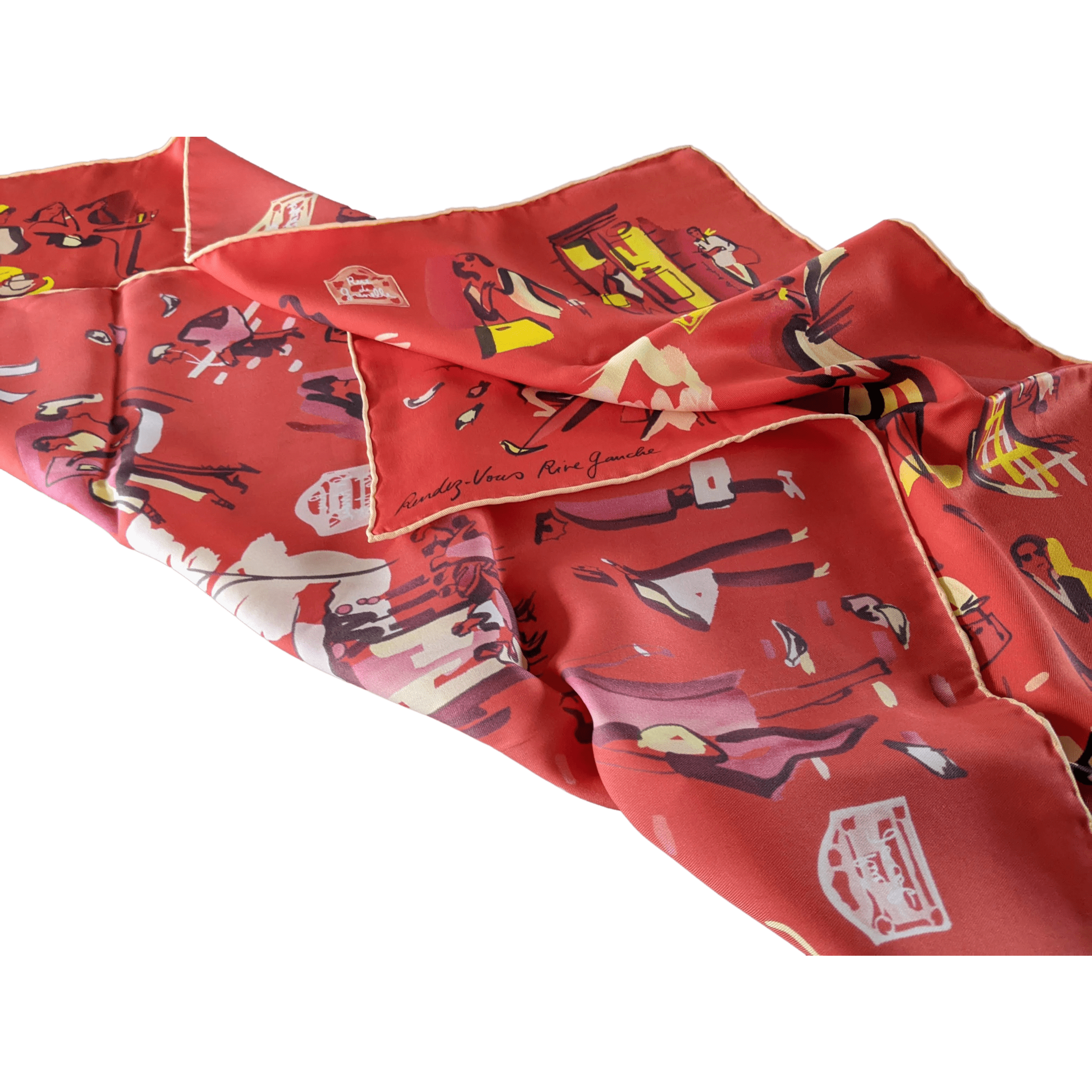 HERMES 2012 RENDEZ-VOUS RIVE GAUCHE Silk Scarf 70 x 70 cm