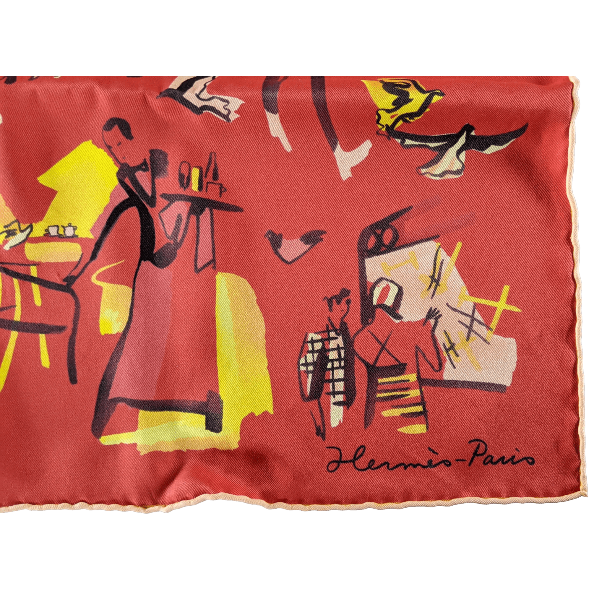 HERMES 2012 RENDEZ-VOUS RIVE GAUCHE Silk Scarf 70 x 70 cm