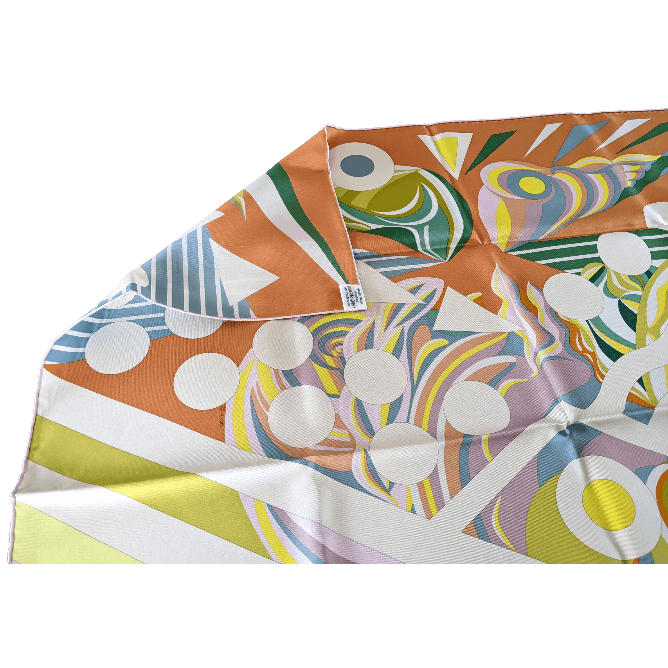 HERMES Reve de Julia Silk Scarf 90