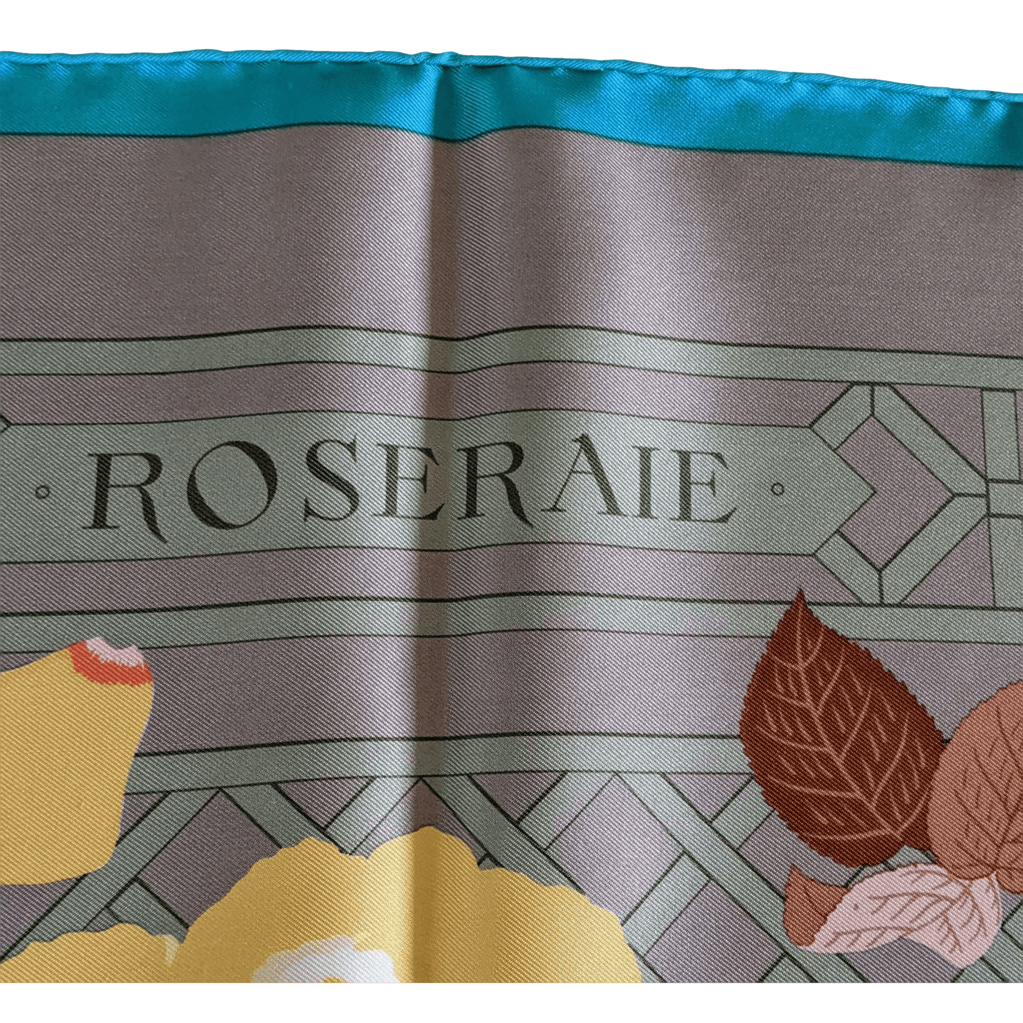 HERMES 1980s Roseraie by Christiane Vauzelles Twill Silk Scarf 90 x 90 cm