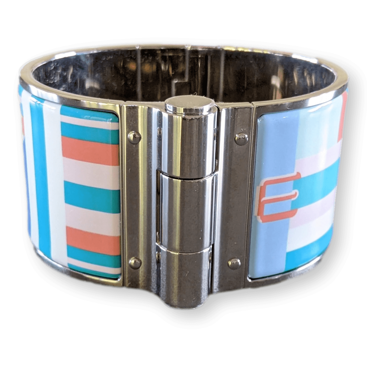 HERMES Sangles en ZigZag Plage Miami Enamel Charniere Bracelet Sz S