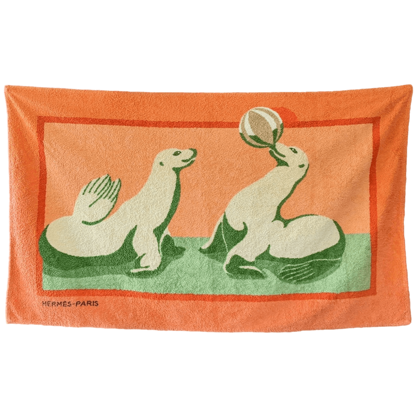 HERMES Seals Beach Towel 90 x 150 cm