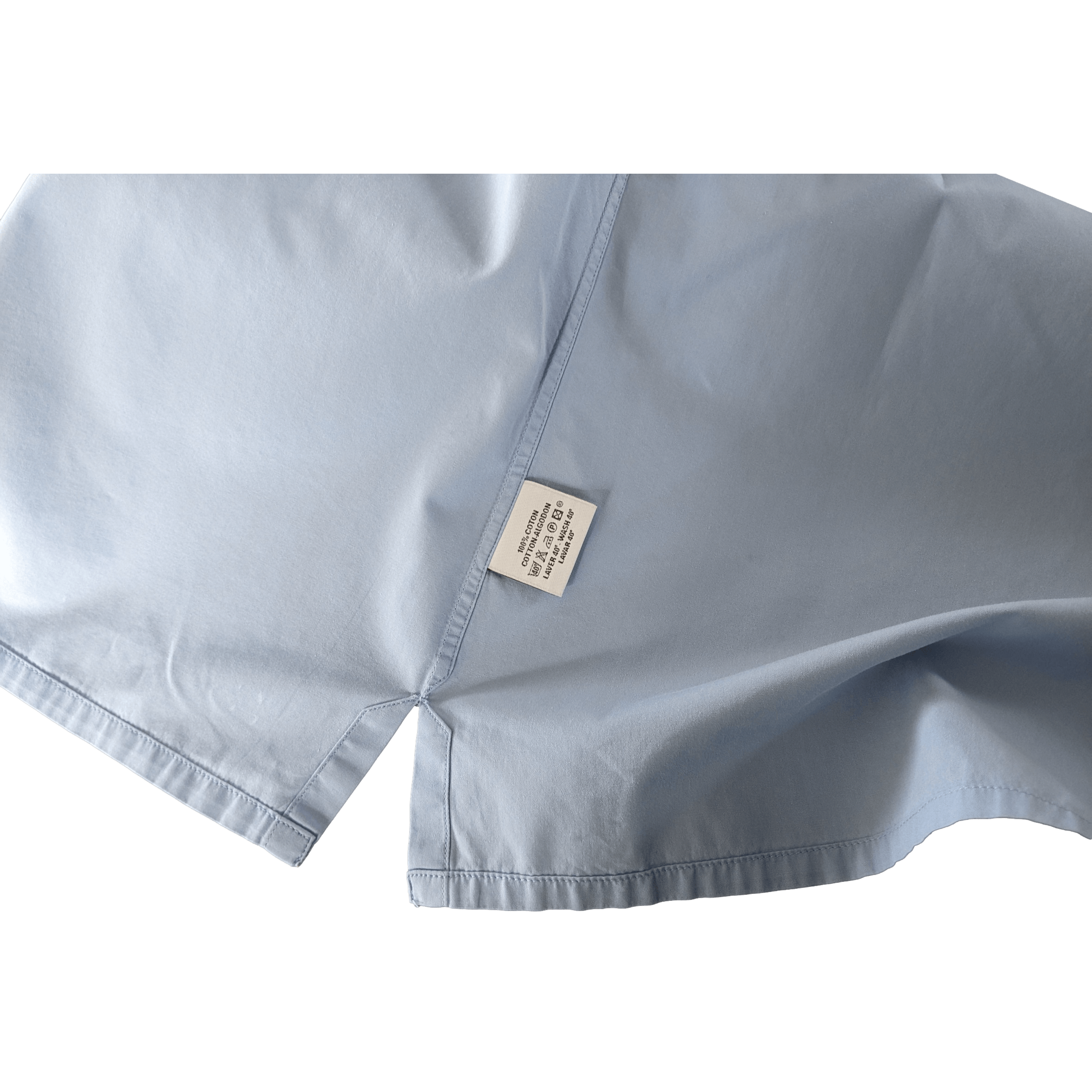 HERMES Men's Blue Pilote Cotton Short Sleeves Shirt, Sz44