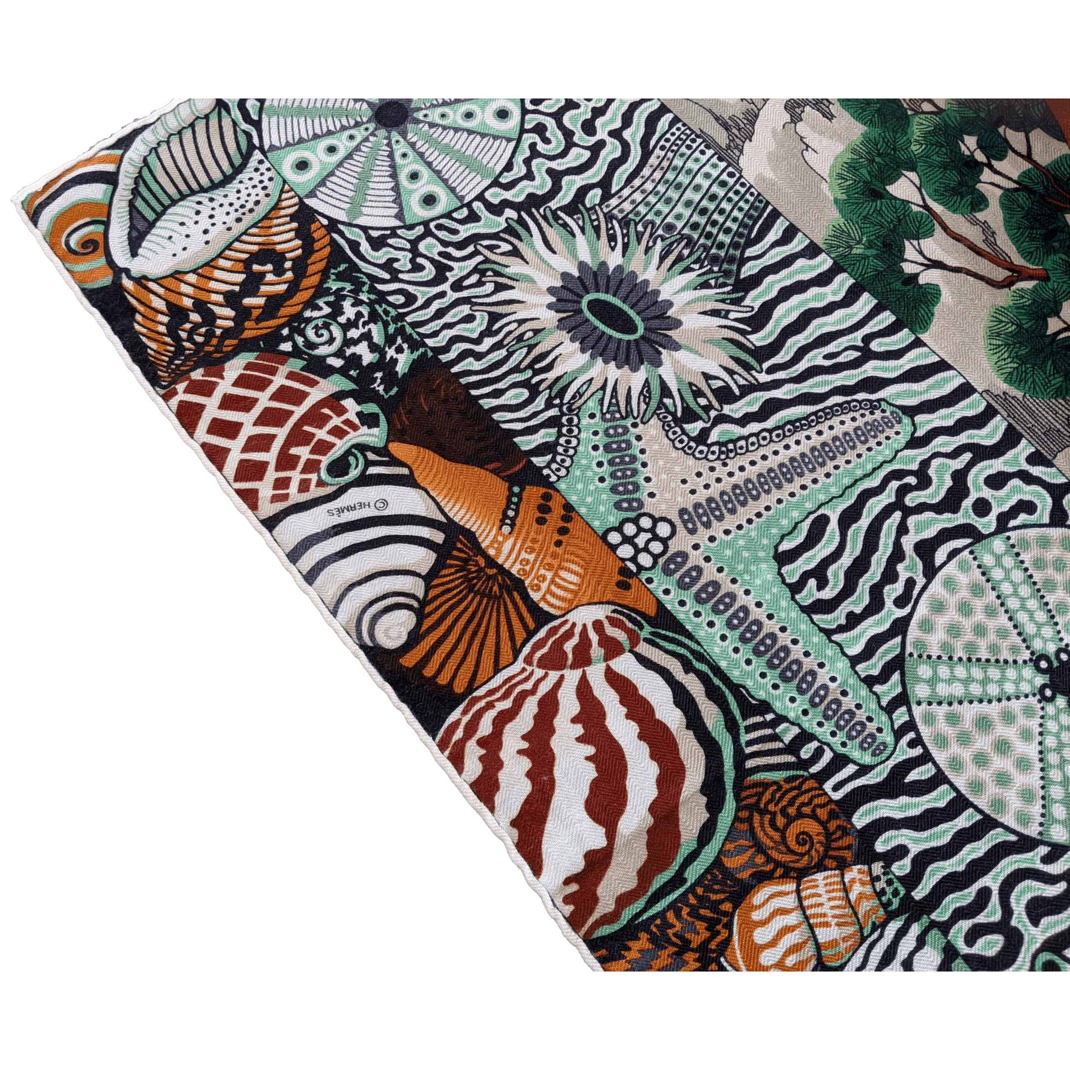 HERMES 2016 Sieste au Paradis by Aline Honore Cashmere Shawl 140 x 140 cm