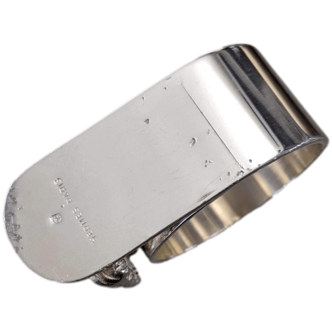 HERMES Vintage Sterling Silver AG925 Set of 2 Napkin Ring "Maharani Horse Head" in their case