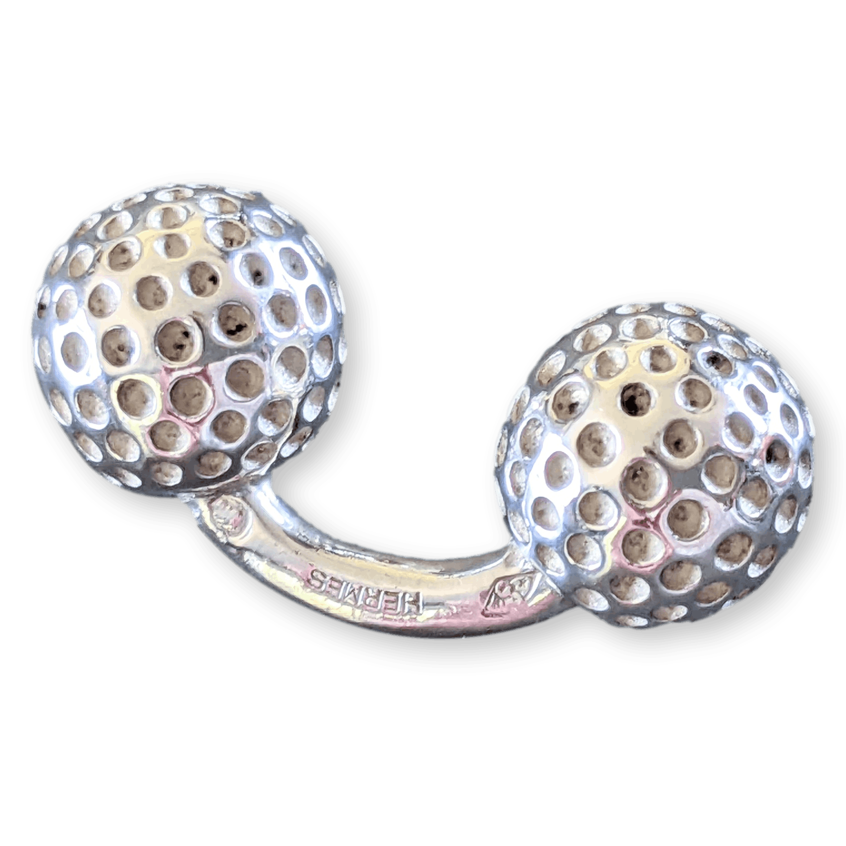 HERMES Vintage Sterling Silver Golf Ball Cufflinks AG925