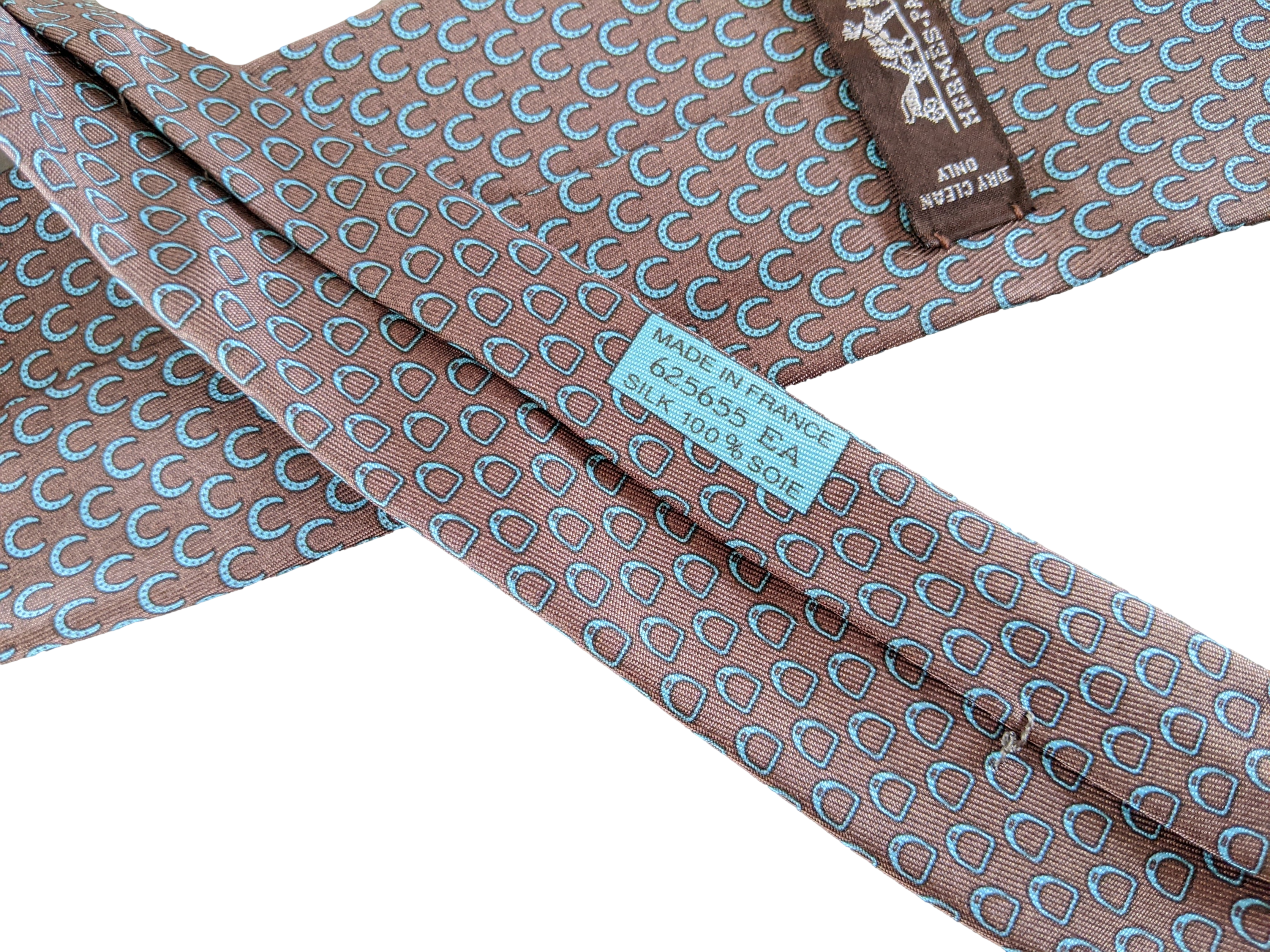 HERMES STIRRUP TWILLBI Silk Tie 9 cm