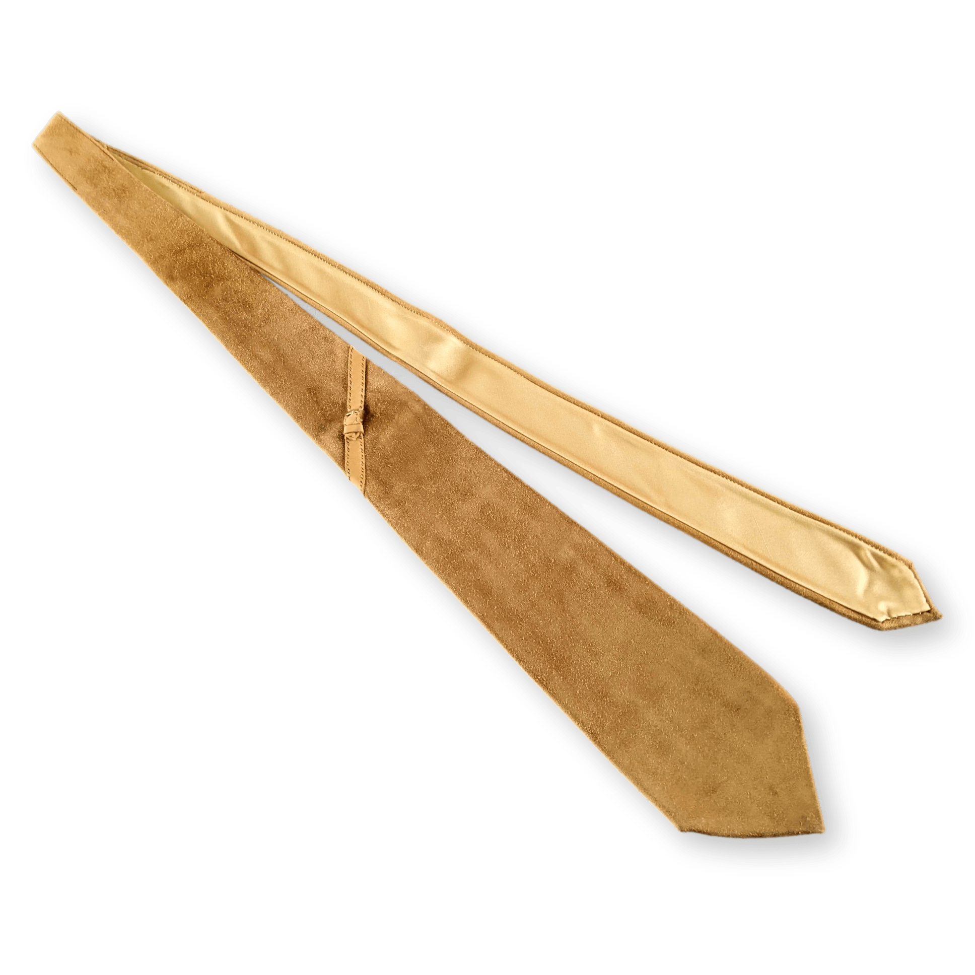 HERMES 1960s Suede Tie Lined with Satin of Silk 9cm
