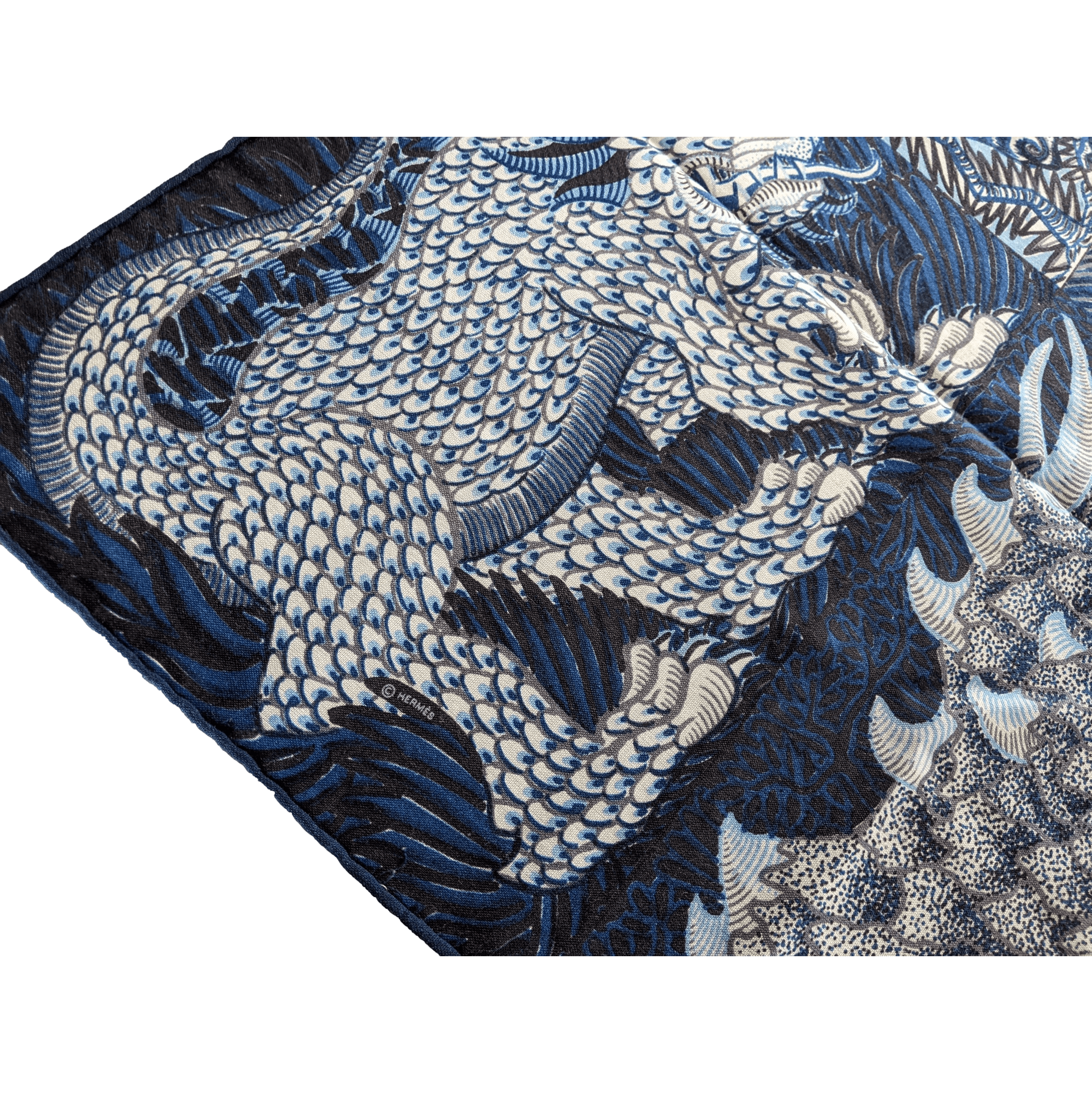 HERMES 2019 Bleu Sweet Dreams Monsters by Jan Bajtlik Carre H 100 x 100 cm