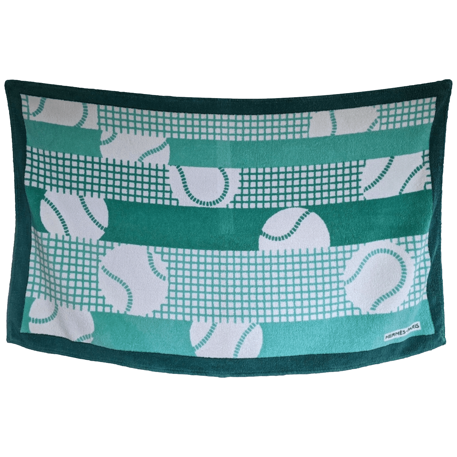 HERMES Tennis Wimbledon Roland Garros Terry Cotton Beach Towel 90 x 150 cm