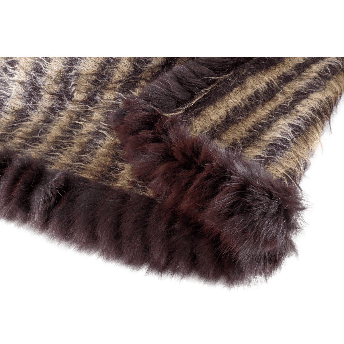 HERMES Vintage 1960-70s Angora Mohair/Mink Throw Blanket 140 x 170 cm