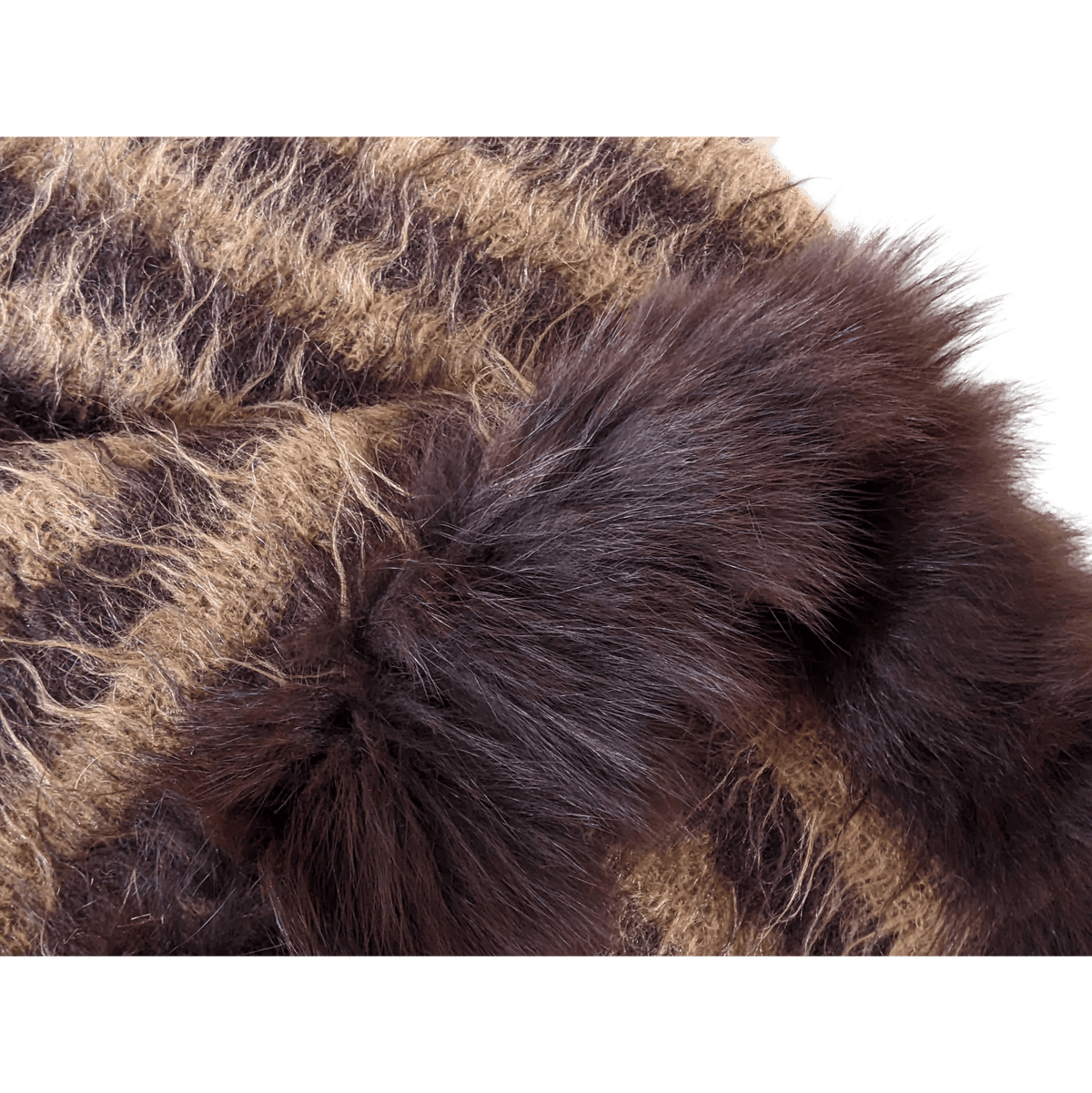 HERMES Vintage 1960-70s Angora Mohair/Mink Throw Blanket 140 x 170 cm