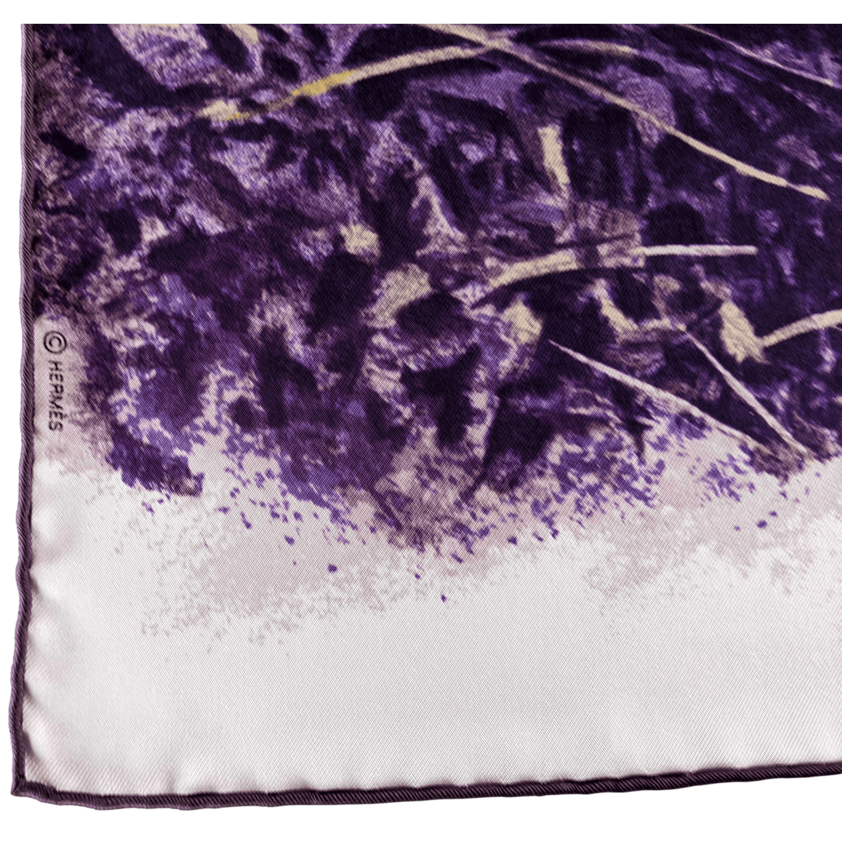 HERMES TIGRE DU BENGALE 2012 Purple/White/Grey by Robert Dallet Twill 90 x 90 cm