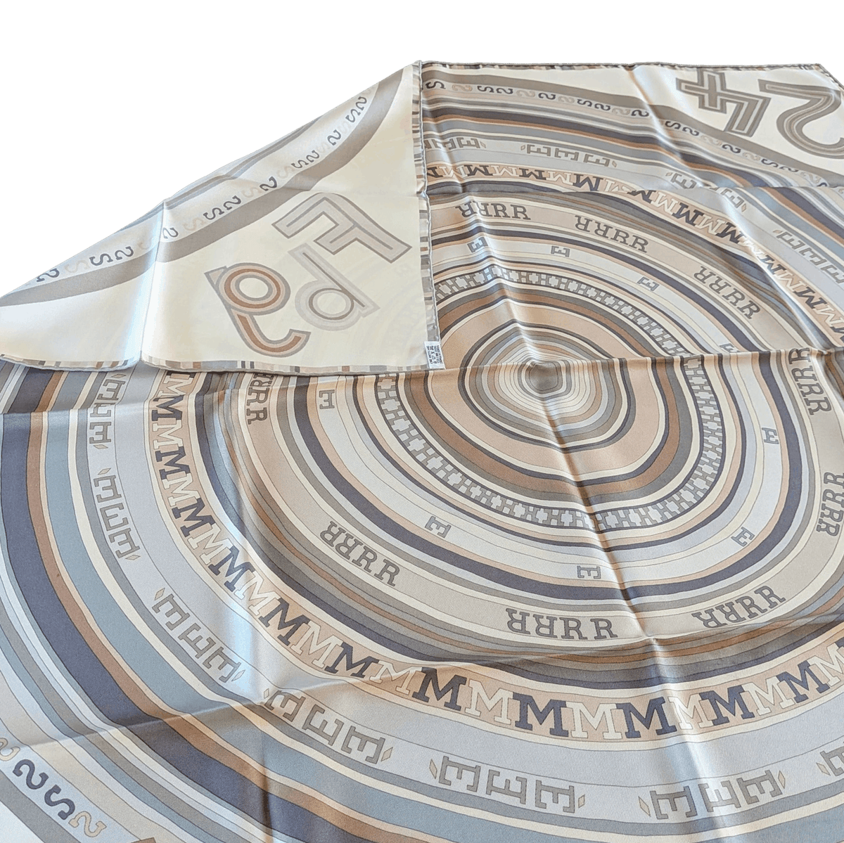 HERMES Tohu Bohu Claudia Stuhlhofer-Mayr Scarf 90 Silk Twill With Box Researched Palette