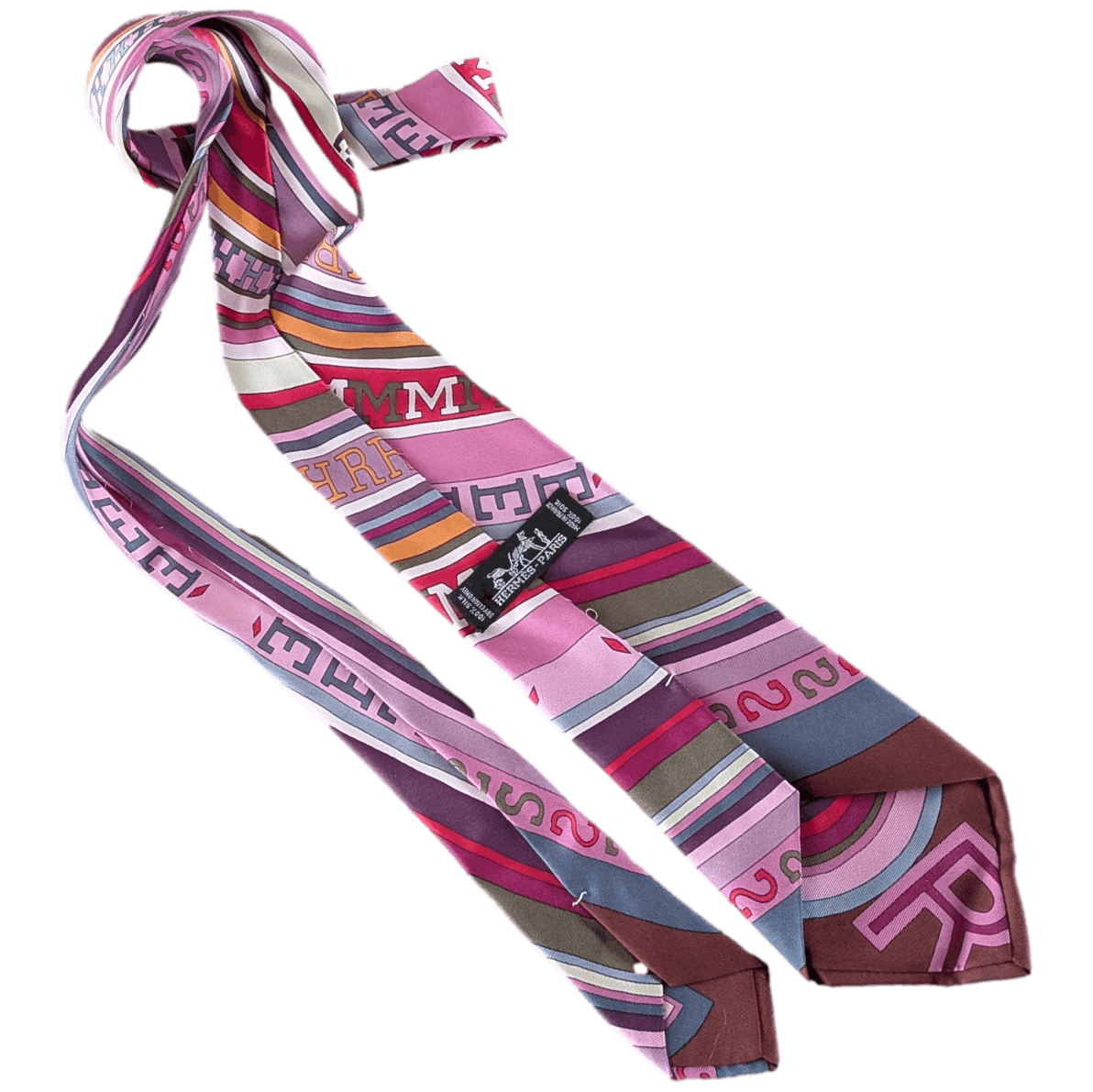 HERMES Purple Tohu Bohu Tie in Twill Silk X cm in Box