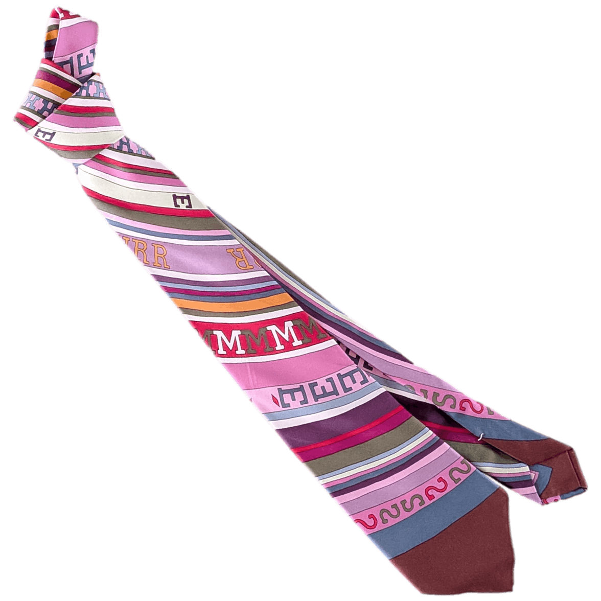 HERMES Purple Tohu Bohu Tie in Twill Silk X cm in Box