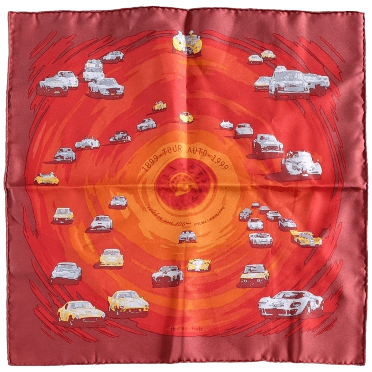 HERMES TOUR AUTO 100Th Anniversary 1899 - Tour Auto - 1999 Spec. Issue Twill Gavroche 45 x 45 cm